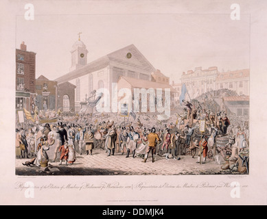 Wahl im Covent Garden in London, 1818.  Künstler: Rudolph Ackermann Stockfoto