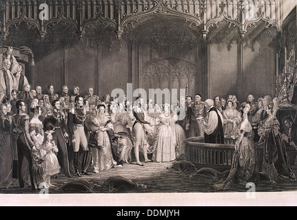 Königin Victoria und Prinz Albert Ehe im St. James Palace, London, 1840. Künstler: Anon Stockfoto