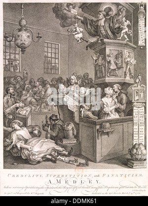 "Leichtgläubigkeit, Aberglaube und Fanatismus. Ein Medley ", 1762. Künstler: William Hogarth Stockfoto