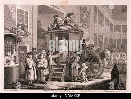 "Die Postkutsche oder das Country Inn Hof", 1747. Künstler: William Hogarth Stockfoto