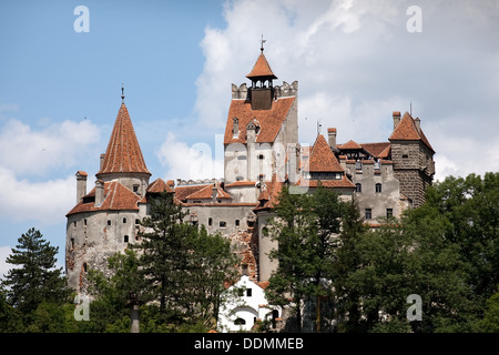 Vorderansicht des mittelalterlichen Schloss Bran, Walachei, Rumänien Stockfoto