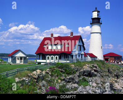 Portland Head Leuchtturm in Cape Elizabeth, Maine, USA Stockfoto