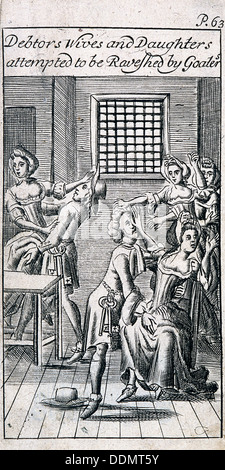 Fleet Prison, London, 1691. Künstler: Anon Stockfoto