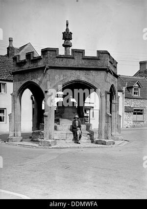 Der Market Cross, Cheddar, Somerset, 1931. Künstler: Miss M Wright Stockfoto