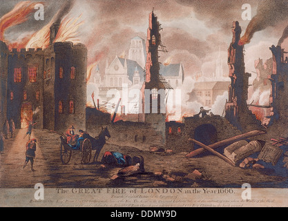Ludgate, großes Feuer von London, London, 1792. Künstler: William Birke Stockfoto