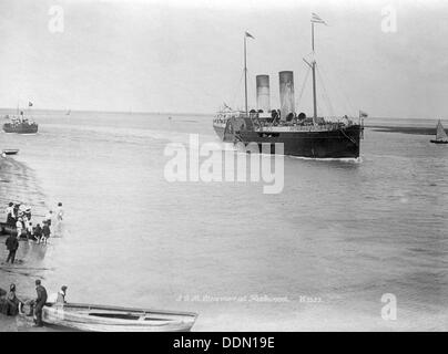 Die Insel Man Raddampfer, Fleetwood, Lancashire, 1890-1910. Artist: Unbekannt Stockfoto