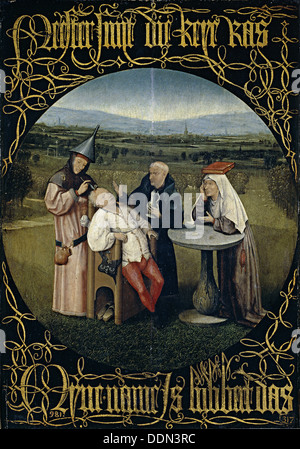 Die Heilung der Torheit (Extraktion des Steins der Wahnsinn), zwischen 1488 und 1516. Künstler: Bosch, Hieronymus (ca. 1450-1516) Stockfoto