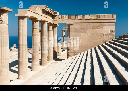 Ruinen der Tempel der Athena Lindia in Lindos Stockfoto