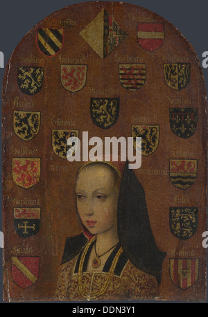 Margarete von Österreich (1480-1530), c. 1495. Künstler: Coninxloo, Pieter van (?-1513) Stockfoto