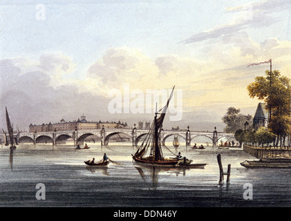 Vauxhall Bridge, Lambeth, London, c1850. Künstler: Anon Stockfoto