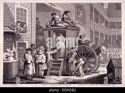 "Die Postkutsche oder dem Land Inn Hof", 1747. Künstler: William Hogarth Stockfoto