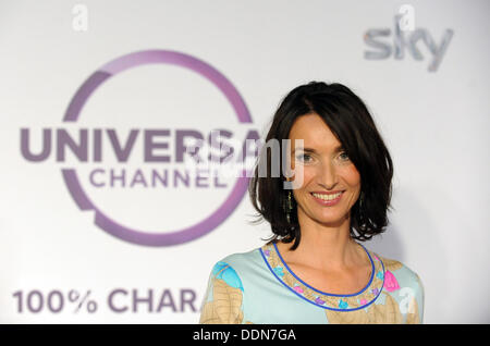 München, Deutschland. 04. September, 2013. CEO von Universal Networks International Deutschland, Katharina Behrens kommt für die Launch-Party des neuen Pay tv Chanel Universal Channel in München, Deutschland, 4. September 2013. Foto: Andreas Gebert/Dpa/Alamy Live-Nachrichten Stockfoto