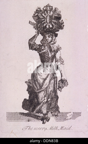 'Die fröhliche Milk Maid', ruft von London, (c1688?). Künstler: Anon Stockfoto