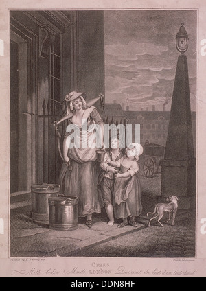 "Milch unter Maids", schreit der London, c1795. Künstler: Luigi Schiavonetti Stockfoto