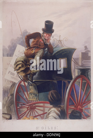 Hansom Cab Driver, London, 1854. Künstler: J Harris Stockfoto