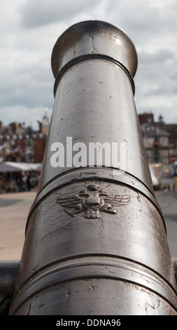 Erfassten russische Kanone aus dem Krimkrieg in Sewastopol gesehen in Ludlow, England, UK Stockfoto