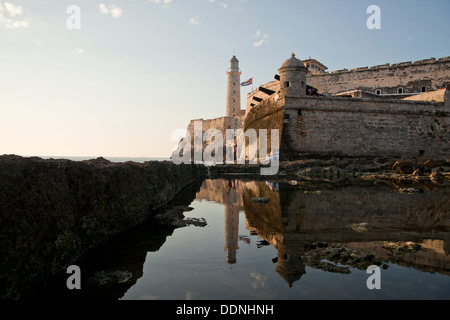 Leuchtturm und Festung Castillo de Los Tres Reyes del Morro oder Morro Castle in Havanna, Kuba, Karibik Stockfoto