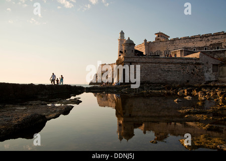 Leuchtturm und Festung Castillo de Los Tres Reyes del Morro oder Morro Castle in Havanna, Kuba, Karibik Stockfoto