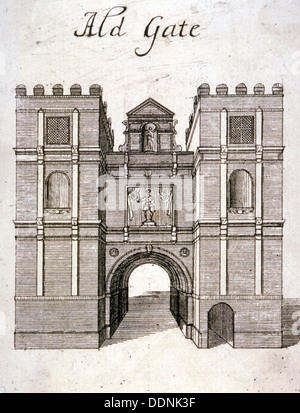 Aldgate, London, c1800(?). Künstler: Anon Stockfoto