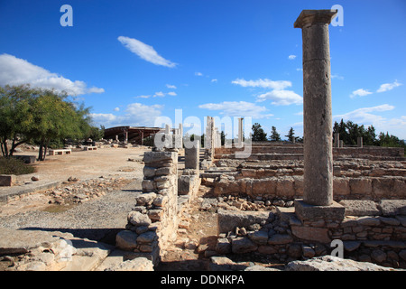 Zypern, Kourion, assyrische Ku-ri-i, antike griechische, lateinische Curium Hylates Heiligtum des Apollo, Reste von Hylatesheiligtums, histor Stockfoto