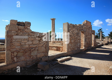 Zypern, Kourion, assyrische Ku-ri-i, antike griechische, lateinische Curium Hylates Heiligtum des Apollo, Reste von Hylatesheiligtums, histor Stockfoto