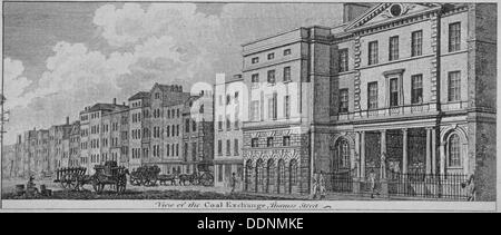 Blick auf den Kohle-Austausch an der Thames Street, City of London 1794. Künstler: Anon Stockfoto