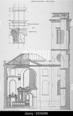 Kirche St. Clemens, Eastcheap, City of London, 1860. Künstler: Anon Stockfoto