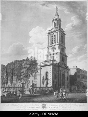 Kirche von St Botolph ohne Bishopsgate, City of London, 1802. Künstler: George Hawkins Stockfoto