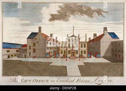 Das Marine Büro Kreuzherren, City of London, 1720. Künstler: Anon Stockfoto