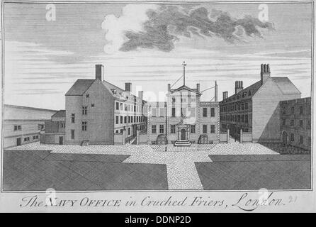 Das Marine Büro Kreuzherren, City of London, 1720. Künstler: Anon Stockfoto