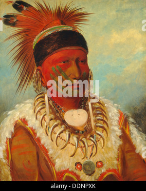 Amerikanische Künstler GEORGE CATLIN (1796-1872). Malerei der weißen Wolke, Häuptling der die Iowas etwa 1844 Stockfoto