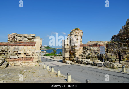 Alte Festung in Nessebar, Bulgarien. UNESCO-Weltkulturerbe Stockfoto