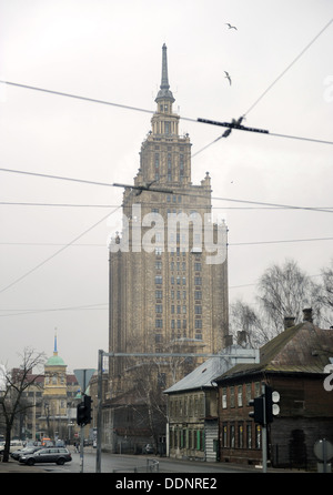 Lettland. Riga. Sowjetischen Gebäude. Stockfoto