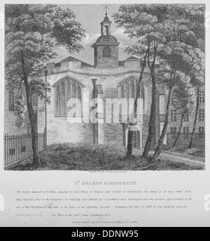 Kirche von St. Helena, Bishopsgate, City of London, 1810. Künstler: White Stockfoto