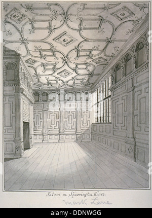 Innenansicht der Limousine in Sharrington House, Mark Lane, City of London, 1820. Künstler: Anon Stockfoto