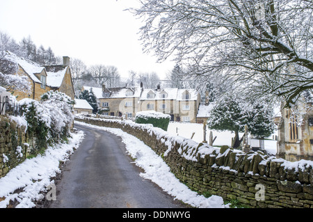 Winter in den Cotswolds Dorf Snowshill, Worcestershire, England, UK Stockfoto