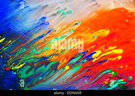 Farbenfrohe abstrakte Kunst Malerei Hintergrund Nahaufnahme Stockfoto
