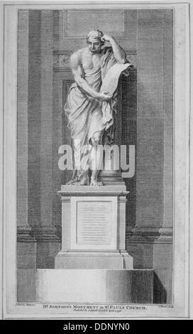 Dr. Johnson Denkmal, von John Bacon, in St. Pauls Cathedral, Stadt von London, 1796. Künstler: James Basire ich Stockfoto