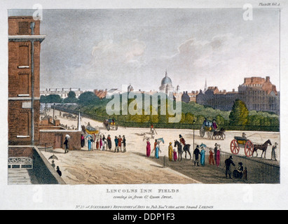 Lincoln es Inn Fields, Holborn, London, 1810. Künstler: Anon Stockfoto