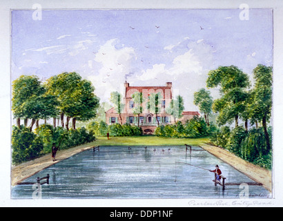 Menschen Sie Angeln in Peerless Pool, City Road, London, Finsbury, c1800.     Künstler: CH Matthews Stockfoto