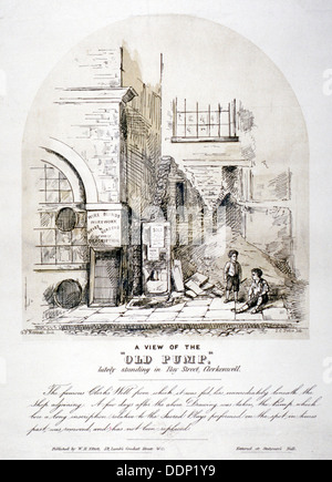 Blick auf Clerks Brunnenpumpe Ray Street, Finsbury, London, c1825.         Künstler: FC Preis Stockfoto