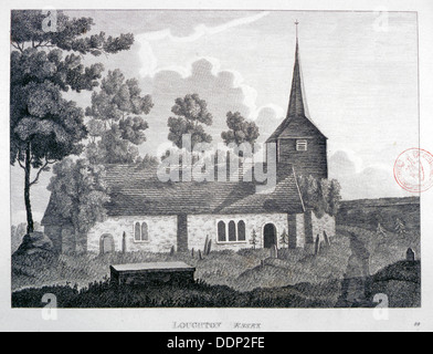 Kirche des Heiligen Nikolaus, Loughton, Essex, 1809. Künstler: Anon Stockfoto