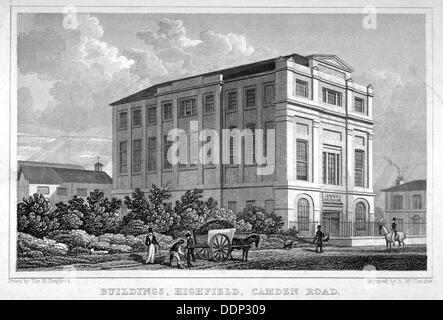 Gebäude, Highfield, Camden Road, St Pancras, London, 1829.                                       Künstler: McClatchie Stockfoto