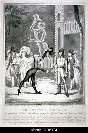 Zeremonie in Vauxhall Gardens, Lambeth, London, 1833. Künstler: Isaac Robert Cruikshank Stockfoto