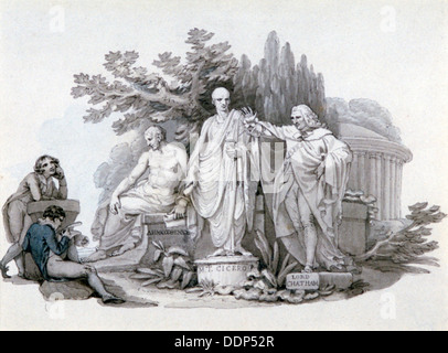 "Zwei Jugendliche betrachten Statuen von Demosthenes, Cicero und Pitt", c1780-1848. Künstler: Edward Francis Burney Stockfoto