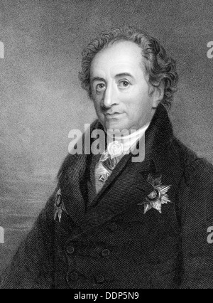 Johann Wolfgang von Goethe - 1832 - Gravur Stockfoto