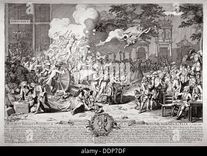 Eine Satire auf die Südsee-Luftblase, 1720. Künstler: B Baron Stockfoto