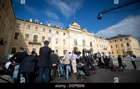 St. Petersburg, Russland. 05. Sep, 2013. Ein Blick auf die Konstantin-Palast in Strelna bei St. Petersburg, Russland, 5. September 2013. Der G20-Gipfel findet vom 05 bis 06 September statt. Foto: Kay Nietfeld/Dpa/Alamy Live News Stockfoto