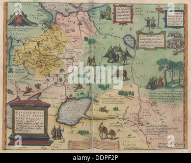 Landkarte von Russland (aus: Theatrum Orbis Terrarum), 1573. Künstler: Ortelius, Abraham (1527-1598) Stockfoto