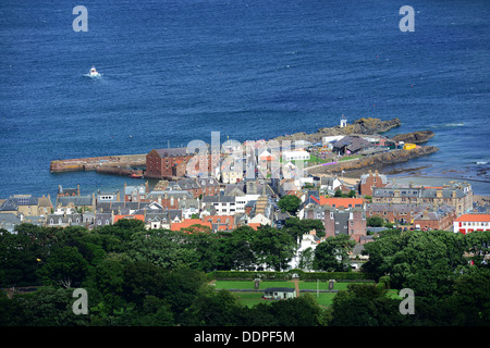 Ansicht von North Berwick, East Lothian, Schottland von North Berwick Gesetz (Hügel). Stockfoto